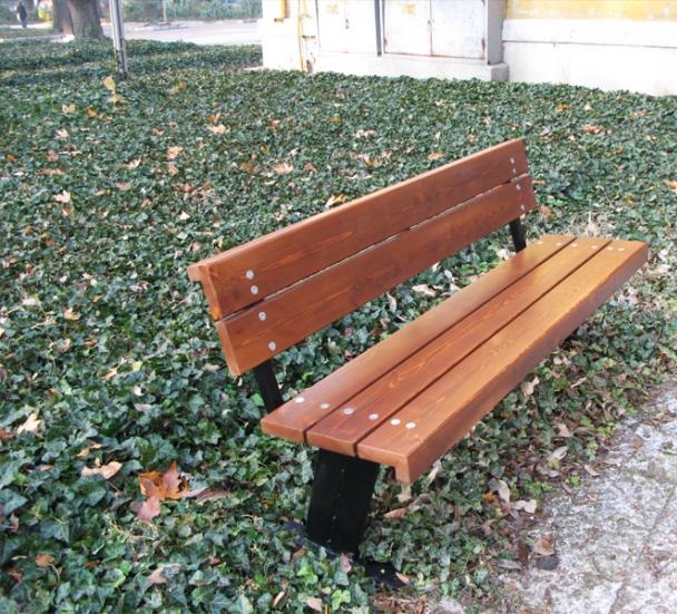 Banca stradala din otel si lemn pin UMM403