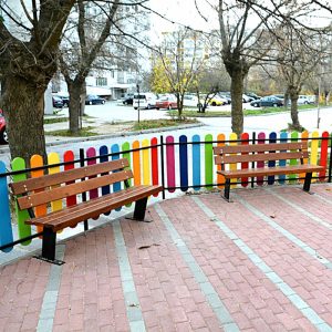 Banca stradala din otel si lemn pin UMM403