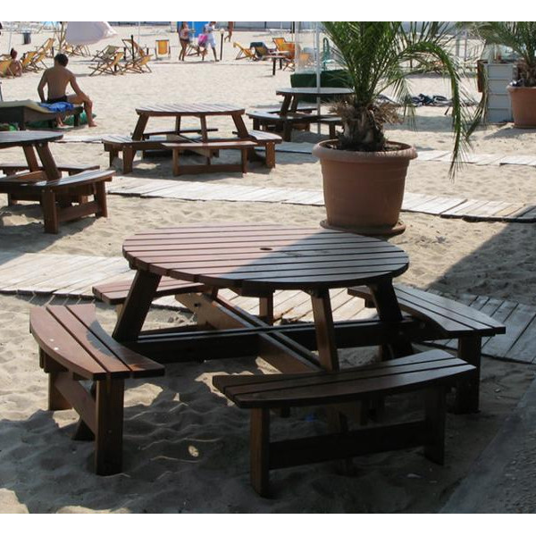 Set picnic masa cu banci din lemn UMM10