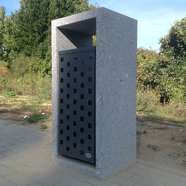 Cos stradal din granit si cuva din otel galvanizat UM552