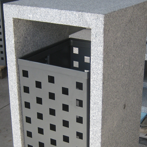 Cos stradal din granit si cuva din otel galvanizat UM552