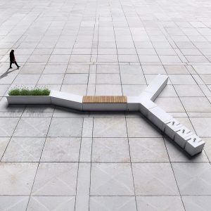 Jardiniera dreptunghiulara din beton UM864 mobilier urban