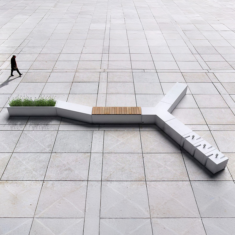 Jardiniera dreptunghiulara din beton UM864 mobilier urban