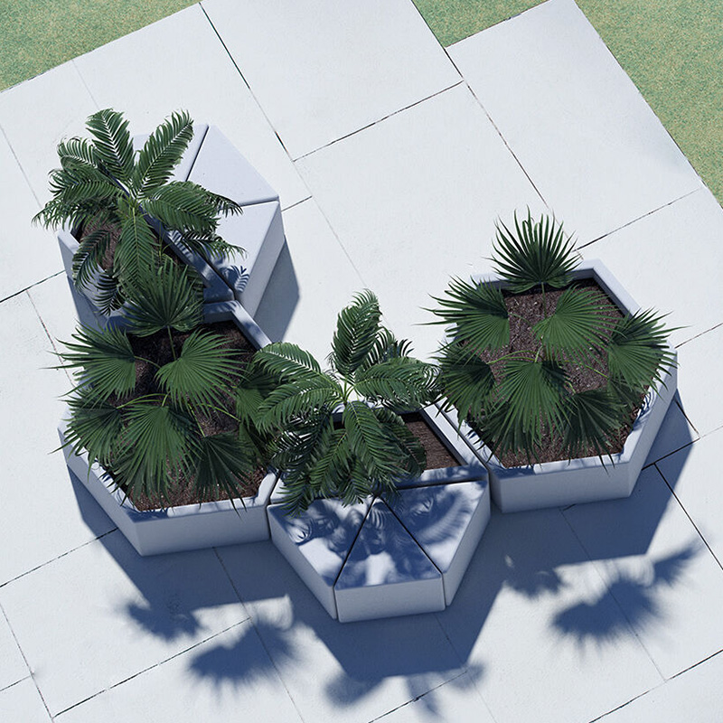 Jardiniera trapezoidala din beton UM858 element urban modular