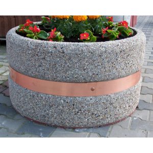 Jardiniera rotunda medie din beton cu sau fara banda UM1895