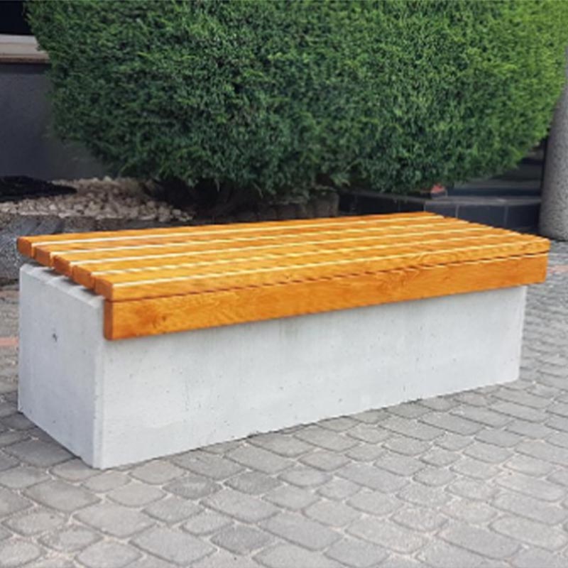 Banca stradala din beton arhitectural cu sau fara sezut din lemn UM2076