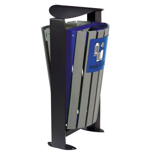 Cos stradal de colectare selectiva din otel cu rigle din plastic reciclat UM2852