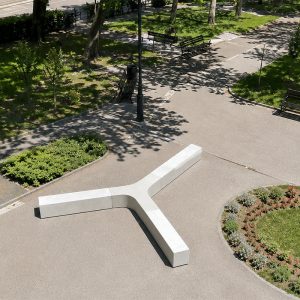 Banca stradala moderna din beton arhitectural UM2071 parc