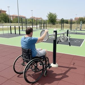 Aparat fitness Roata pentru persoane cu dizabilitati AF118 teren sport
