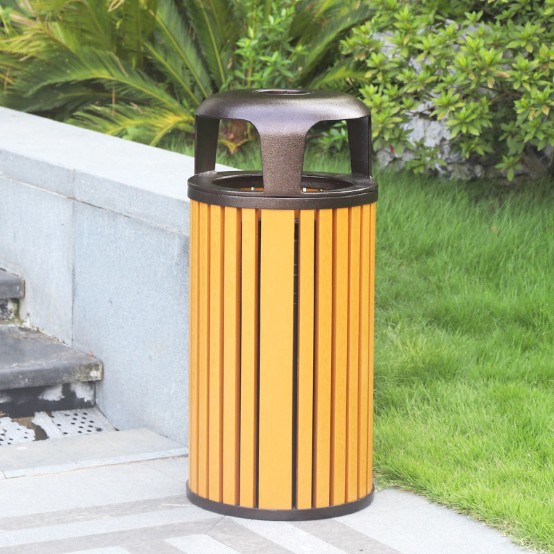 Cos stradal din aluminiu si lemn UM4001