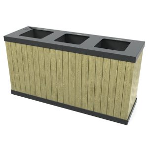 Cos colectare selectiva din otel vopsit UM3238 3 cuve