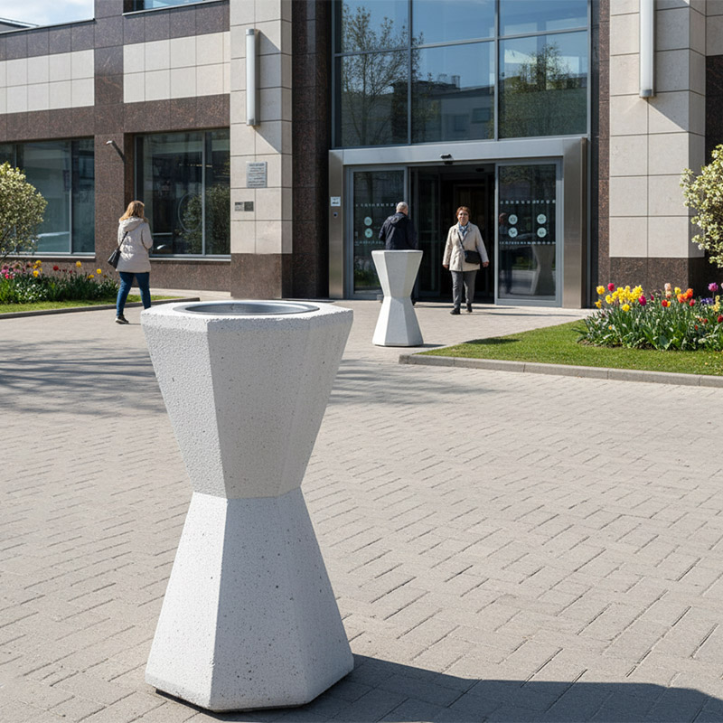Scrumiera stradala din beton armat UM2910 centru comercial cladiri birouri