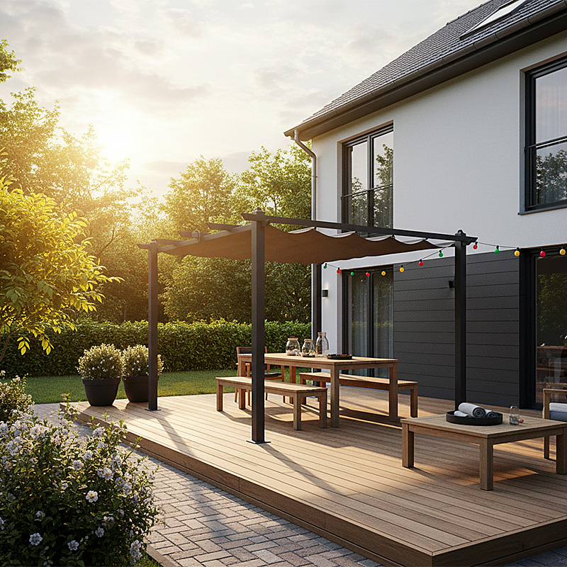 Pergola-Umbrar din aluminiu UMW01 amenajare locuinta