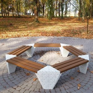 Banca circulara din beton cu sau fara spatar M181 parc