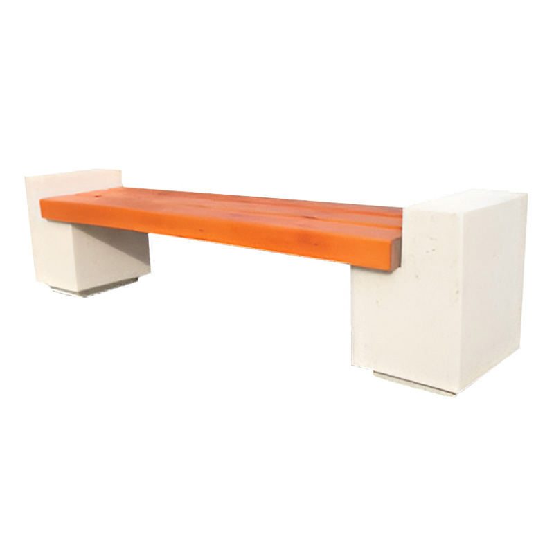 Banca stradala din beton cu sezut din lemn UMF108 urban market srl
