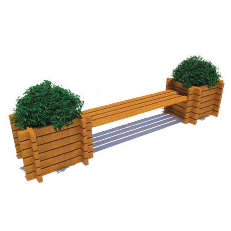Banca stradala din lemn cu 2 jardiniere UMB11 urban market srl