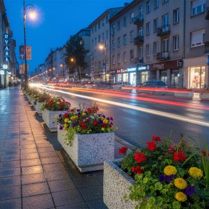 Jardiniera din beton UMF112 amenajare stradala