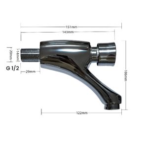 Robinet cu buton temporizator pentru cismea stradala UMB301 dimensiuni