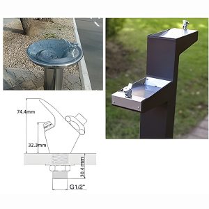 Robinet cu buton temporizator pentru cismea stradala UMB302 dimensiuni