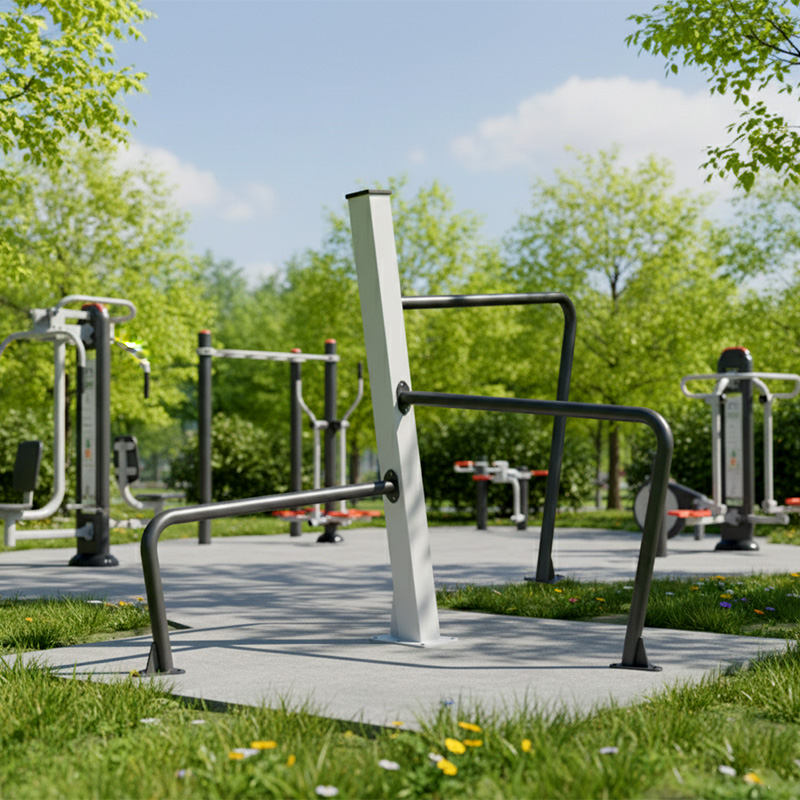 Echipament fitness exterior Bara tripla pentru flotari si tractiuni AFP103 parc teren sport