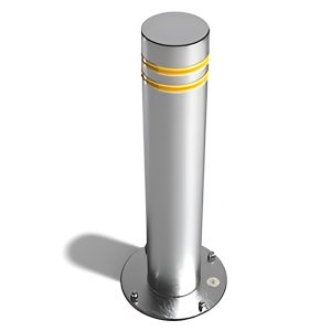 Stalp delimitator stradal din inox UM646 2 benzi reflectorizante