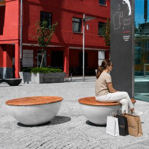 Banca stradala din beton rotunda UMJM103