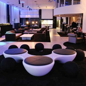 Banca din fibra de sticla rotunda premium UMJM107 hotel