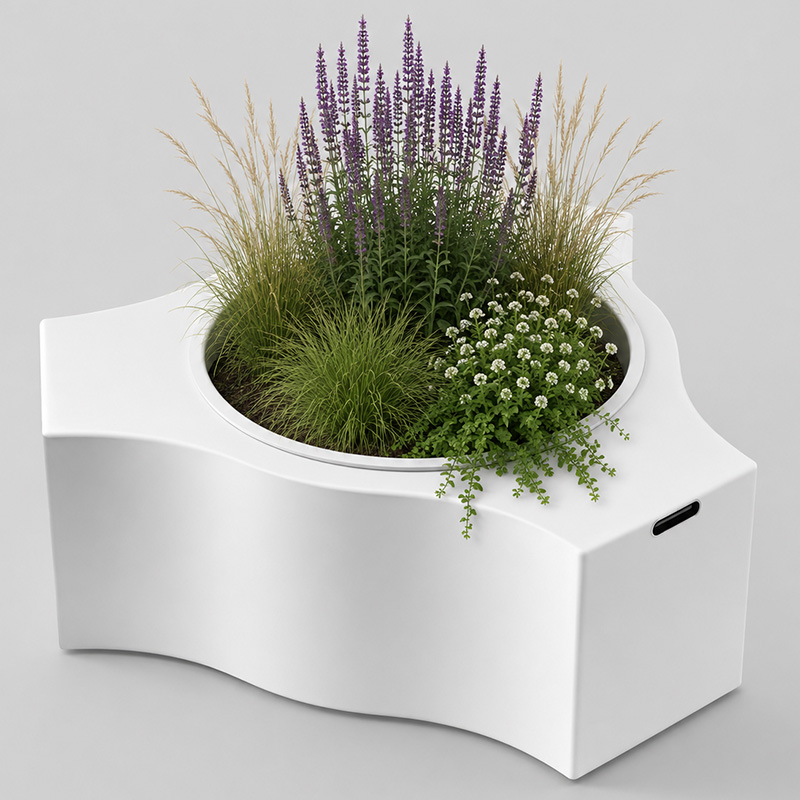 Jardiniera integrata metalica