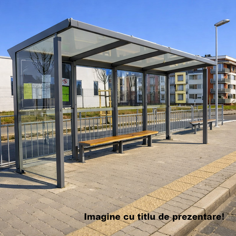Statie Autobuz UMZ10A geam securizat banc din lemn