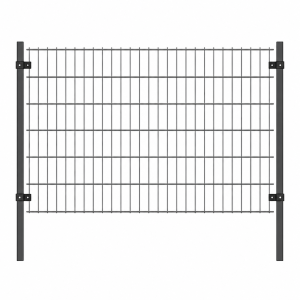 Gard imprejmuire panouri dublu fir PVC gri UM1582, Urban Market