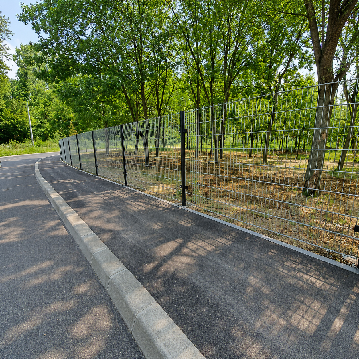 Gard imprejmuire panouri dublu fir PVC gri UM1582, Urban Market