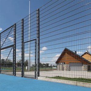 Gard imprejmuire din panouri dublu fir PVC gri antracit UM1582 locuinta
