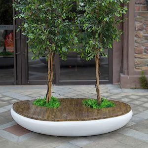 Banca cu jardiniera din fibra de sticla GRP UMH01 exterior