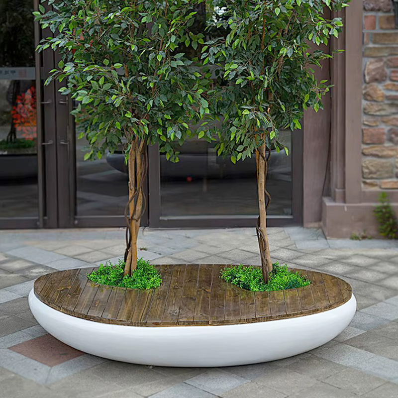 Banca cu jardiniera din fibra de sticla GRP UMH01 exterior