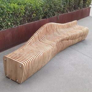 Banca stradala cu design parametric UMV01 lemn masiv