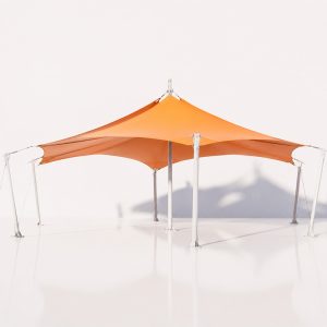 Cort pentru evenimente in aer liber 10x10m UMV19 rosu portocaliu