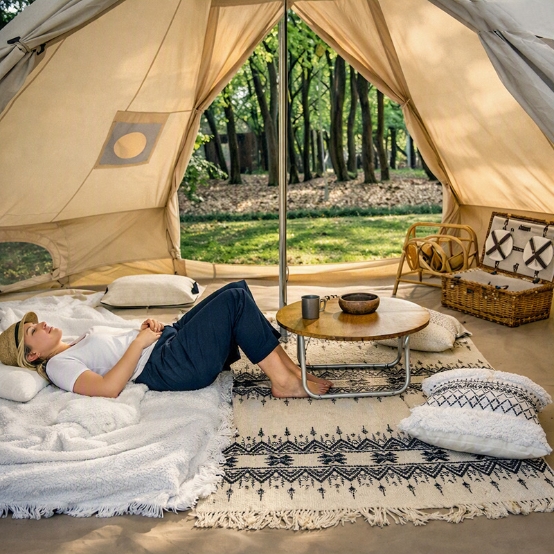 Cort piramidal cu usa dubla UMC303 glamping
